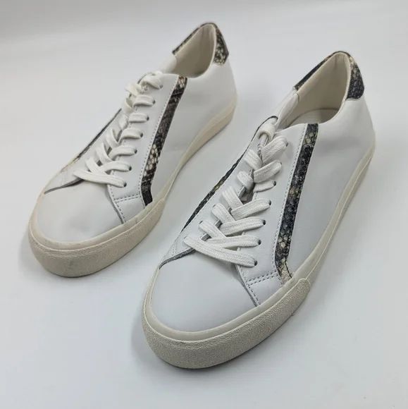 MADEWELL Sidewalk Low-Top Leather & Snake-Print Sneakers NWOB Sz 9 - Picture 3 of 14